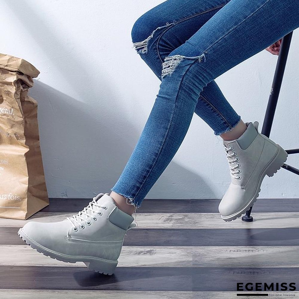 Autumn Early Winter Shoes Women Flat Heel Boots Fashion Keep warm Women's Boots Brand Woman Ankle Botas | EGEMISS