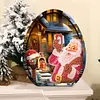 Wooden Christmas Desktop Diamond Art Kits 5D DIY Diamond Art Tabletop Decorations Kit
