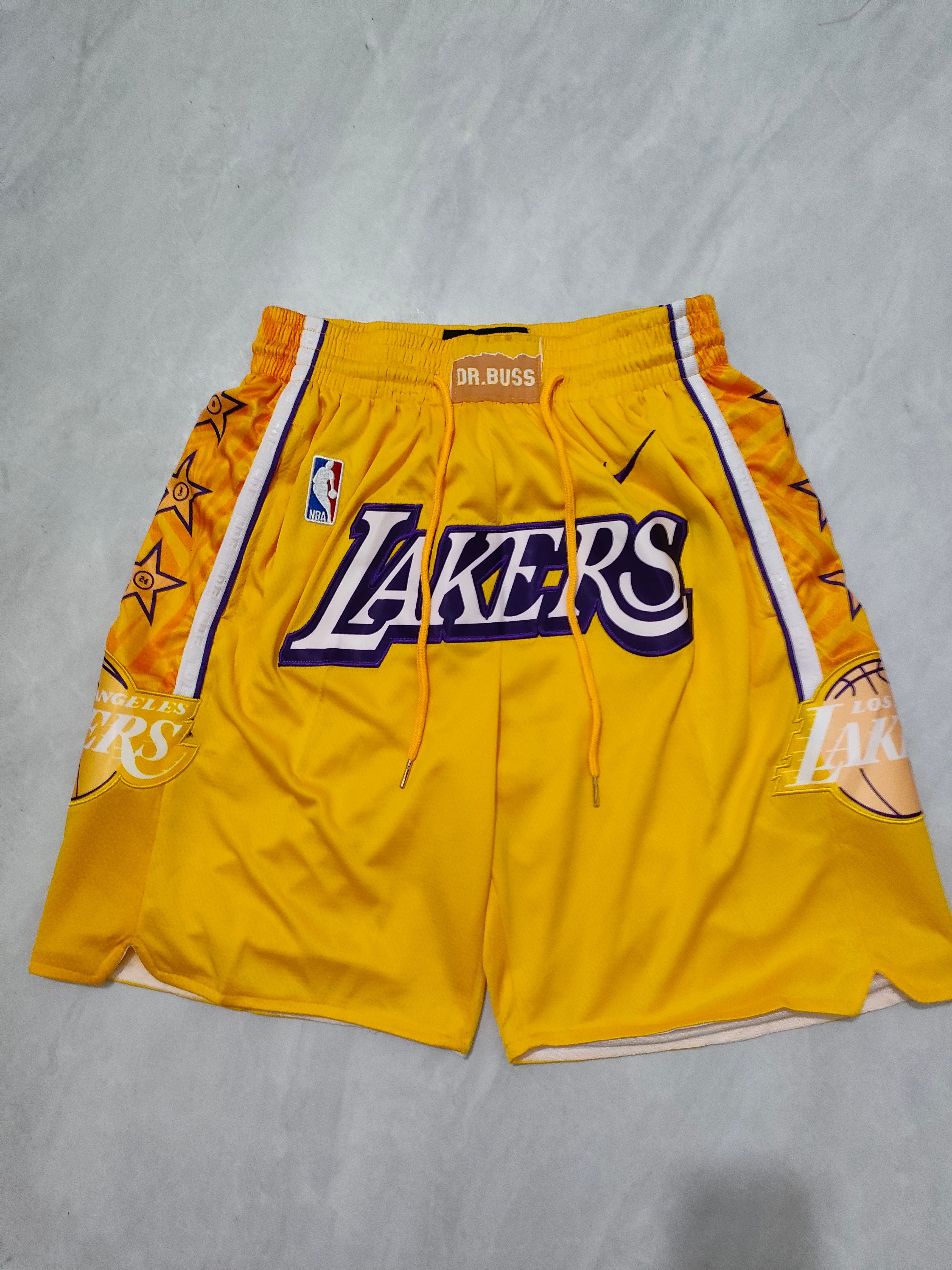 Los Angeles Lakers Yellow City Edition Pocket Pants Shorts