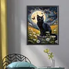 Black Cat Under The Moonlight - 11CT Stamped Cross Stitch - 40*50cm