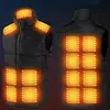15 Heating Zones Electric Heated Vest with Light USB Thermal Waistcoat Clothes
