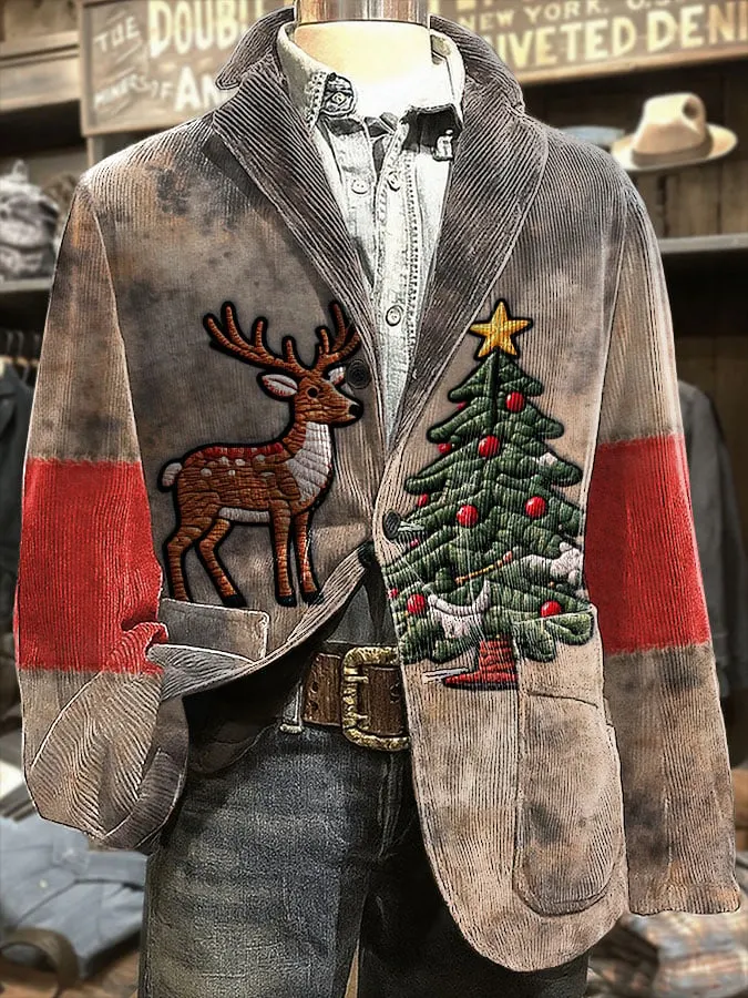 Men's Retro Christmas Casual Blazer 