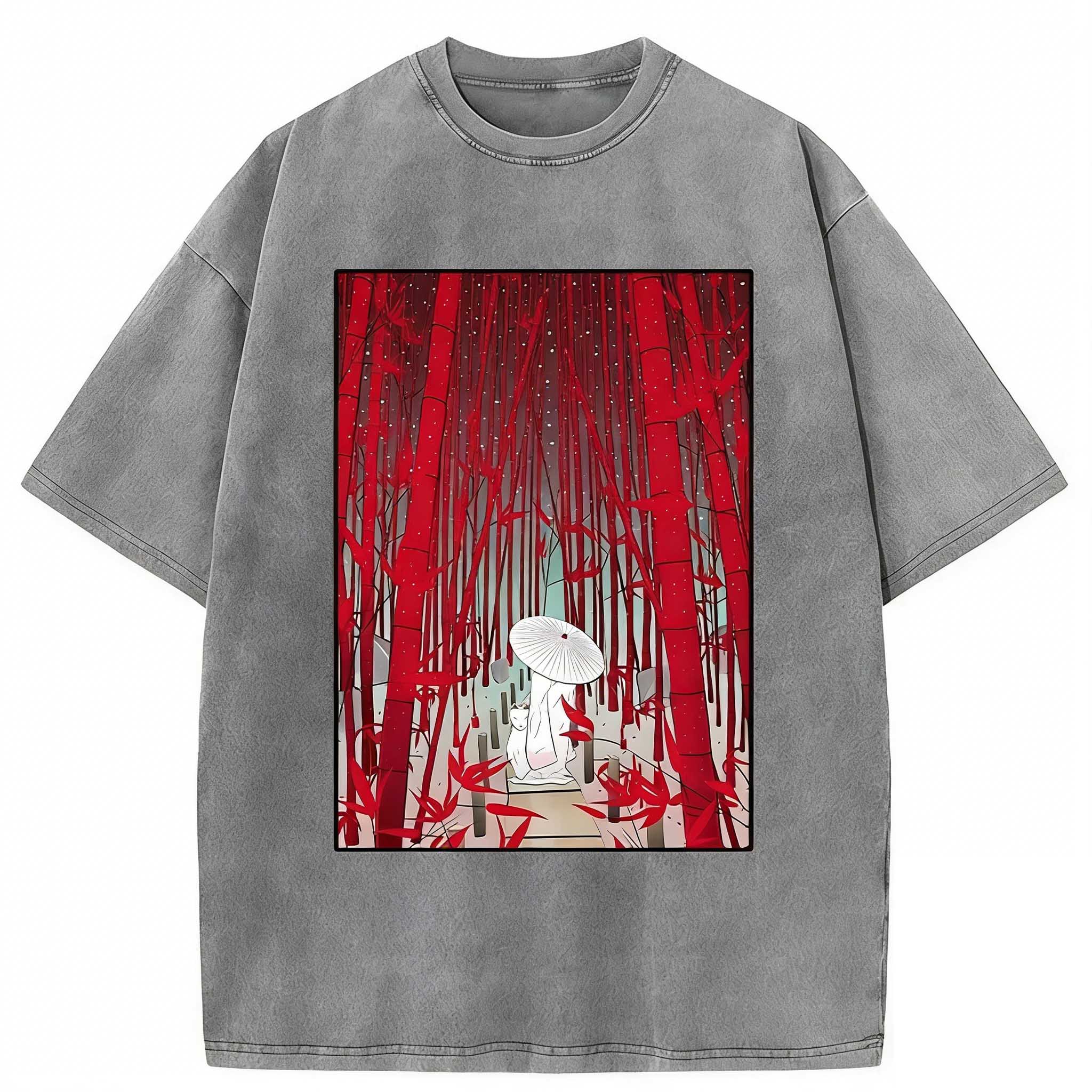 Japanese Bamboo Forest Washed T-shirt elevenforest