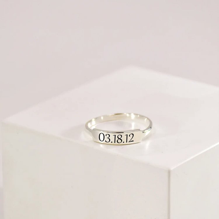 Custom Delicate Dainty Bar Ring