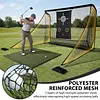 [US Local Warehouse] Golf Hitting Practice Net with 2 Side Barriers & Storage Bag 10x7ft Golf Hitting Aid Net Personal Driving Range for Backyard Driving Chipping Training Swing