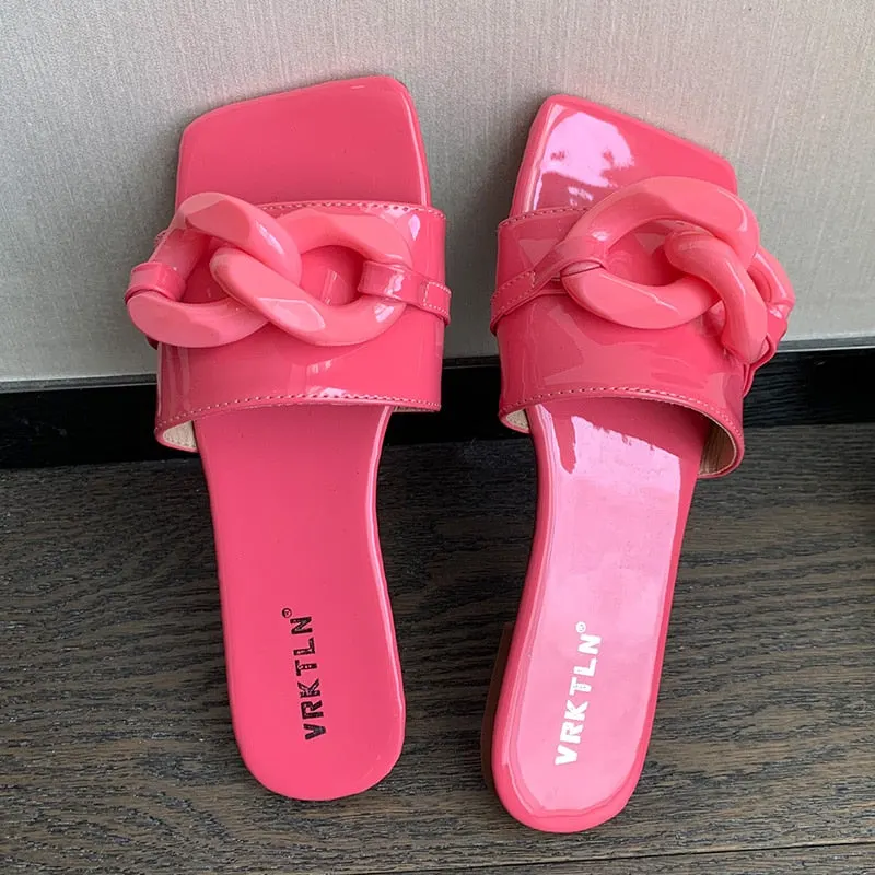 Fashion Summer Ladies Slippers Shoes Flats With Slides Female Outside Flip Flops Casual Shoes Woman Slippers New Shoes For Lady