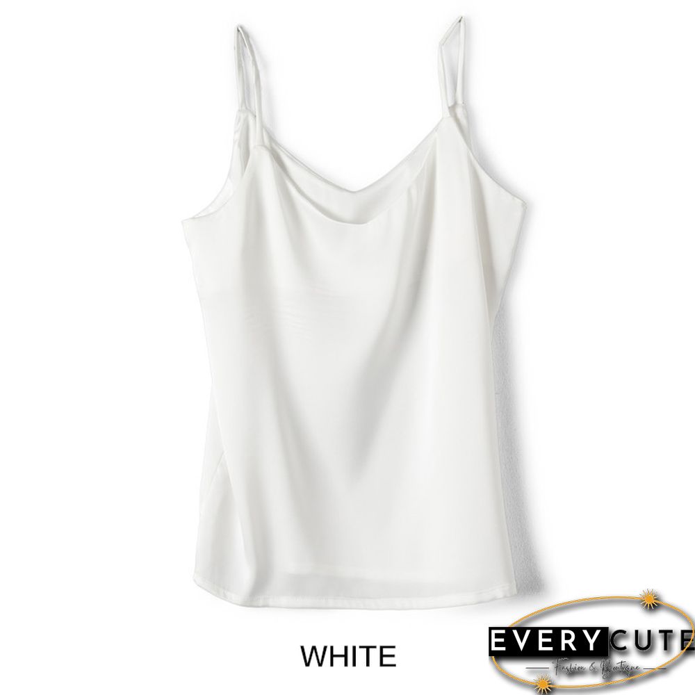 V-Neck Satin Beauty Back Camisole Women's Outer Wear Off-Shoulder Bottoming Shirt Looks Thin And All-Match New Product