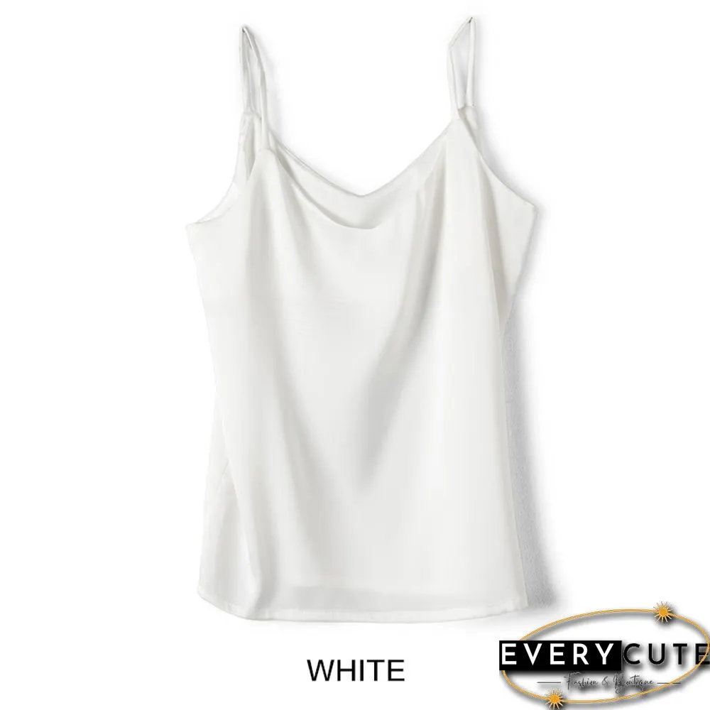 V-Neck Satin Beauty Back Camisole Women's Outer Wear Off-Shoulder Bottoming Shirt Looks Thin And All-Match New Product