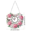 (US Local)Acrylic Special Shape Flowers 5D Diamond Painting Clock Art Craft for Home Decor