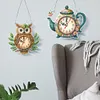 2Pcs Diamond Painting Ornament with Clock Function Hanging Clock Art Craft Decor