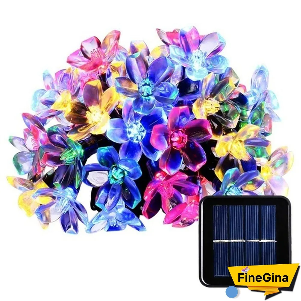 Outdoor Solar Fairy Lights Cherry Blossoms Solar Christmas Lighting For The Courtyard Outdoor Decorative Lighting Colourful Lamp
