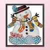 >SALE<Full Embroidery Cotton Thread 14CT Printed Christmas Snowman Cross Stitch35x40cm