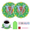 2pcs/set DIY Diamond Painting Special Shape Acrylic Alphabet Coaster Kit