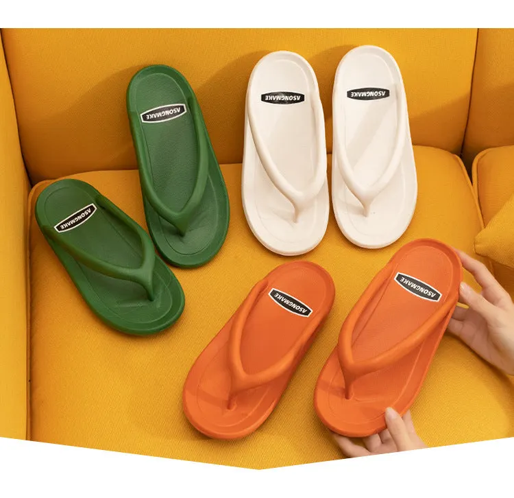 2022 Summer Slippers Man Women Casual Massage Durable Flip Flops Beach Sandals Female Wedge Shoes Striped Lady Room Slippers