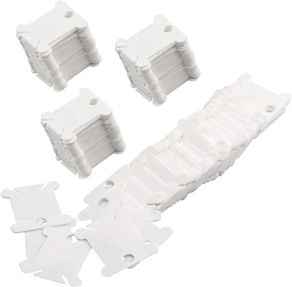 Embroidery Floss Bobbins, 50 Pcs Embroidery Floss Organizer, Plastic Embroidery Thread Cards for Cross Stitch Thread Holder Sewing Storage(White)