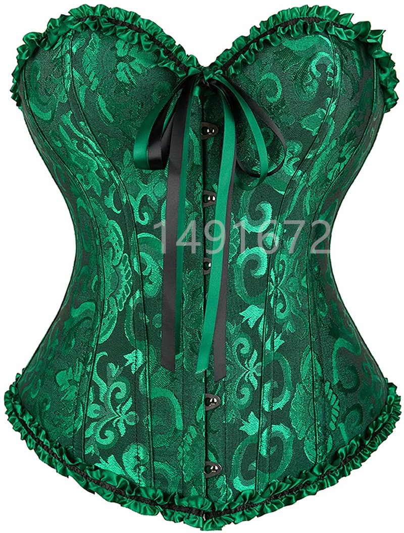 Billionm Sapubonva Corset Sexy Women's Plus Size Corsets and Bustiers Overbust Floral Gothic Brocade Corselet Clothing Top White Black