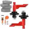 [US Local Warehouse] 2 Set of Shipping Container Wheel 6-Lug Kit with Ratchet Tie Container Wheel Kit 22000LBS Capacity Shipping Containers Axles for Moving 20ft-40ft Empty Containers