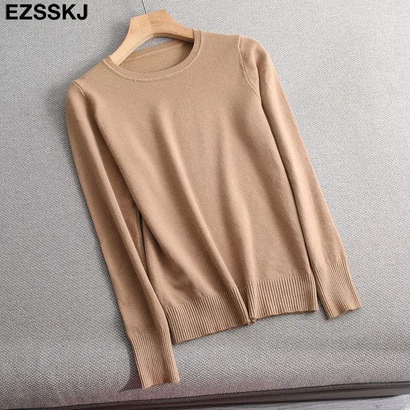 Autumn Winter O-NECK BASIC  Sweater pullovers Women 2021 Female  loose BOTTOM Sweater Pullover female