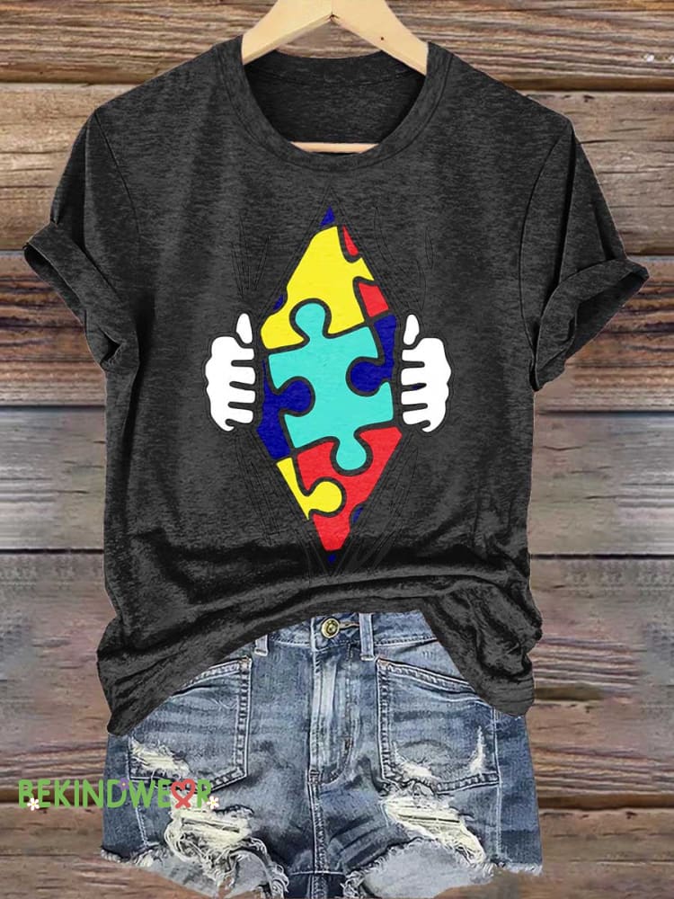Autism Awareness T-shirt Black / S