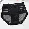 Pearlescent satin paneled mesh briefs