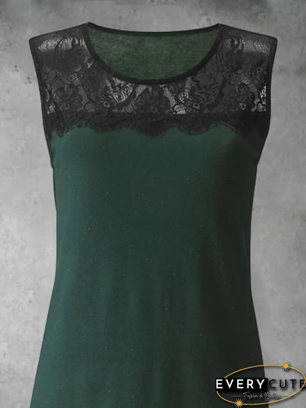 Solid Sleeveless Cotton-Blend Casual Shirts & Tops