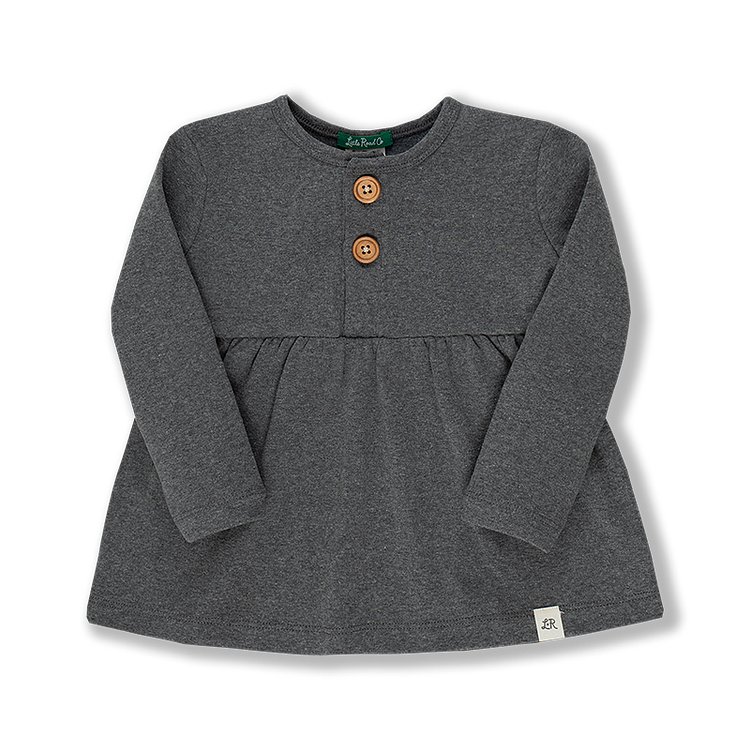 Charcoal Long Sleeve Peplum Top