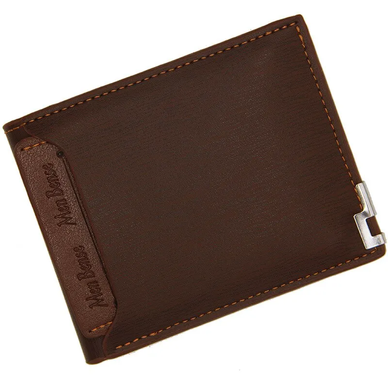 Retro Men's Wallet Business ID Card Holders Purse Small Leather Card Wallets Short Bifold Wallet for Men Slim Purses Male Wallet
