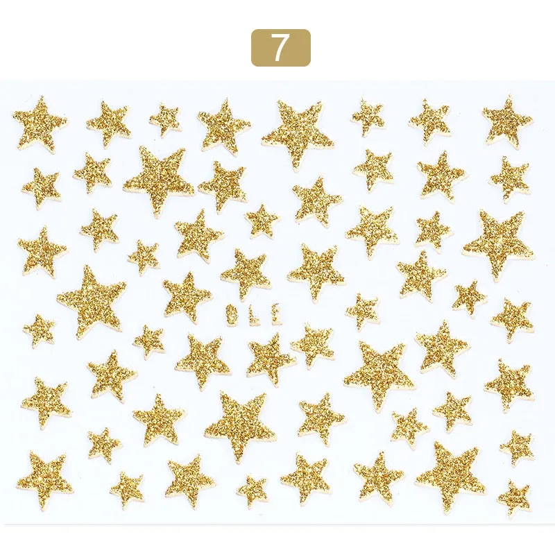 1 Sheet Butterfly Stars Series Nail Sticker Flower Leaves Slider Transfer Nail Decals Decoration Nail Art DIY Accessories-Nail Inspo