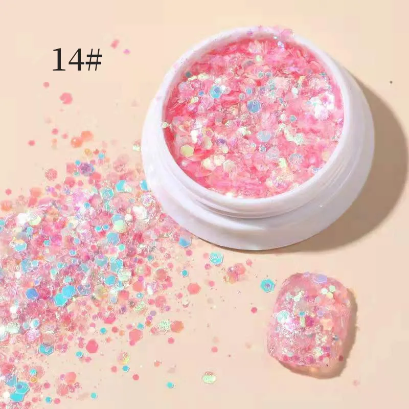 Iridescent 3D Ultrathin Sequins Nail Glitter Flakes Slices Purple White Sparkly DIY Tips Dazzling Paillette Nail Art Decorations