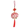 Full Bead Embroidery Keychain Lotus Printed Craft Gifts(10x9cm)