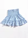 Flared Sleeves Shirts Tops+Mini Skirt Suit