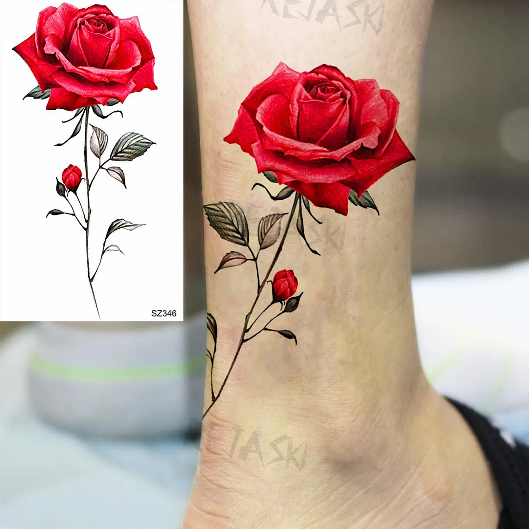 Small Henna Lotus Sexy Back Temporary Tattoos For Women Adult Feather Dandelion Fake Tattoo Body Art Waterproof Tatoos Sticker
