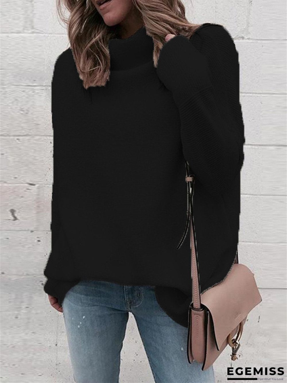 Long Sleeve Turtleneck Knitted Sweater | EGEMISS