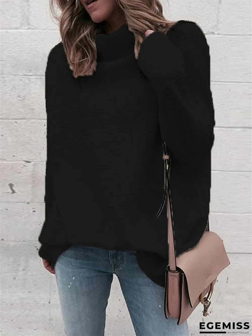 Long Sleeve Turtleneck Knitted Sweater | EGEMISS
