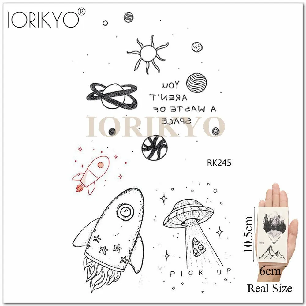 Cartoon Water Color Girls Tattoo Stickers Temporary Children Tattoo Women Stickers Ocean Jellyfish Beauty Flash Tatoos Cute