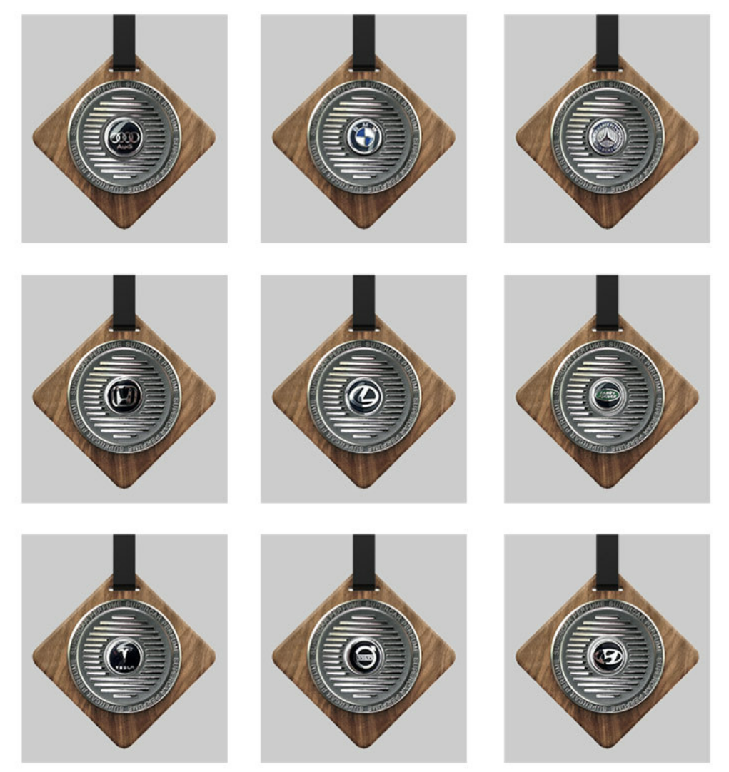 Car walnut fragrance pendant (customizable LOGO)