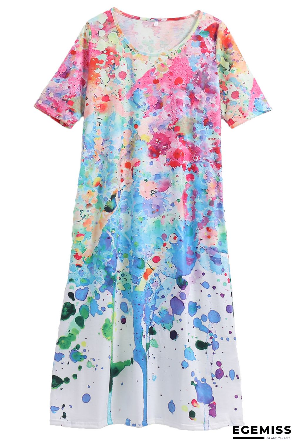 Fashion Personality Retro Floral Print Half Sleeve Dress Black Dresses | EGEMISS