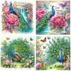 (US Local)4Pack Peacock-Special Shaped Diamond Painting Kit(30x30cm)