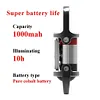 COB LED Mini Flashlight Keychain USB Rechargeable Work Light for Camping (Black)