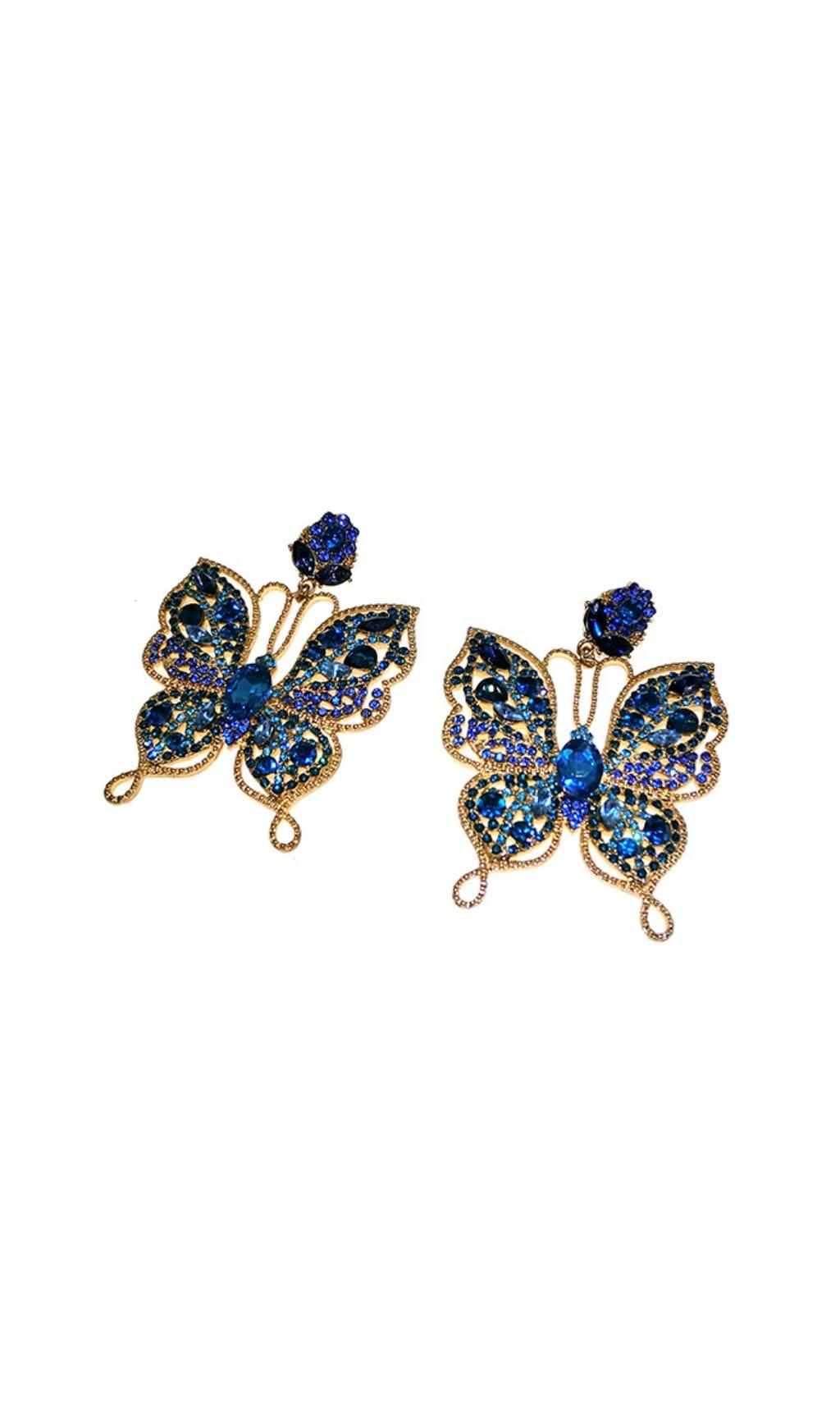 Augustin Colorful Diamond Butterfly Earrings Flowering Girl