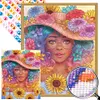 Sunflower Eye Girl - Round AB Drills Diamond Painting(45*55cm)