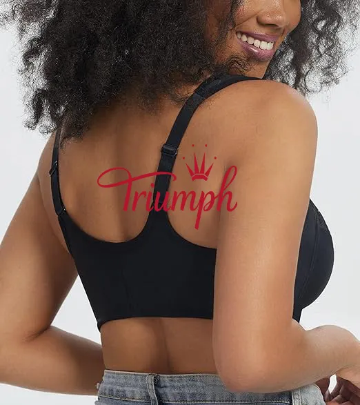 Triumph - 3 pe&ccedil;as 🔥Soutien de senhora sem copa e com bot&otilde;es &agrave; frente, tamanhos grandes