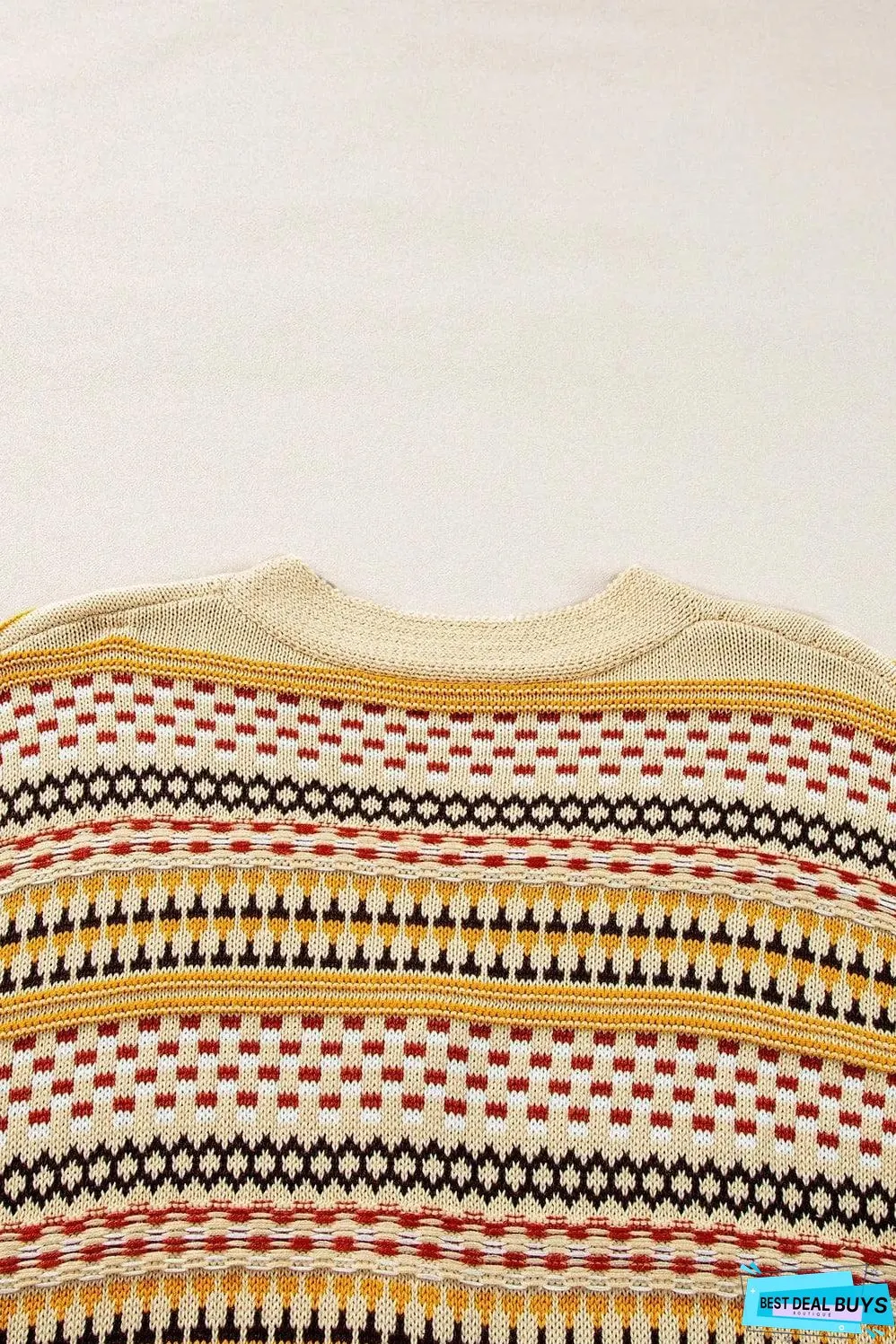 Khaki Buttoned V Neck Cropped Cardigan