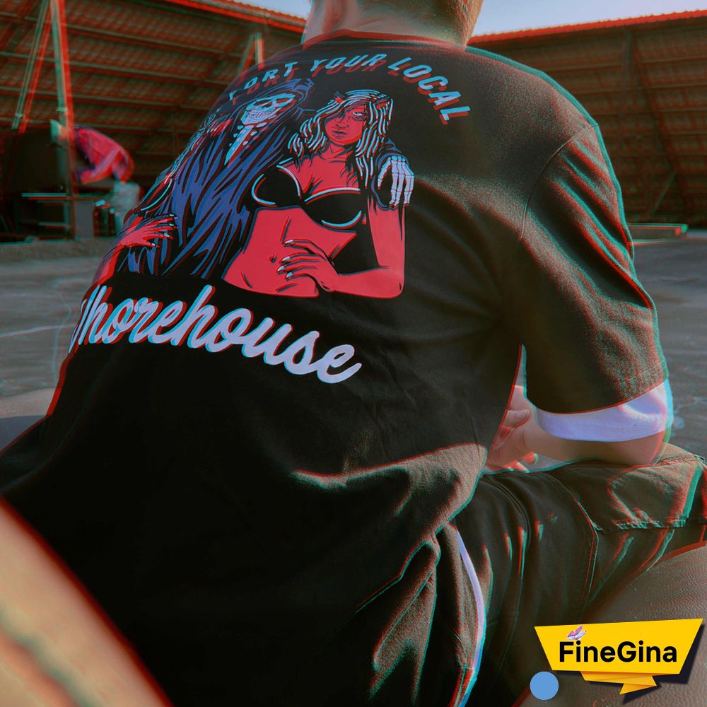 Support Your Local Whorehouse Printed Men's Casual T-Shirt