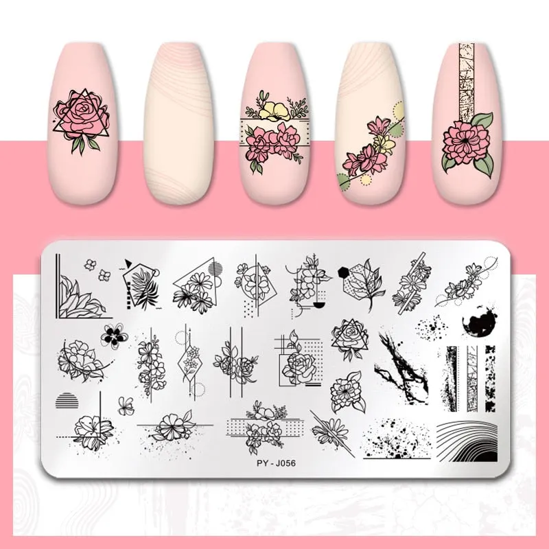 PICT YOU  Nail Stamping Plates Line Pictures Stencil Stainless Steel Nail Design for Printing Nail Art Image Plate Tool-Nail Inspo