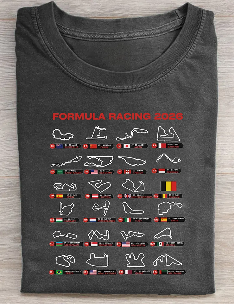 Formula Racing 2026 Schedule T-Shirt