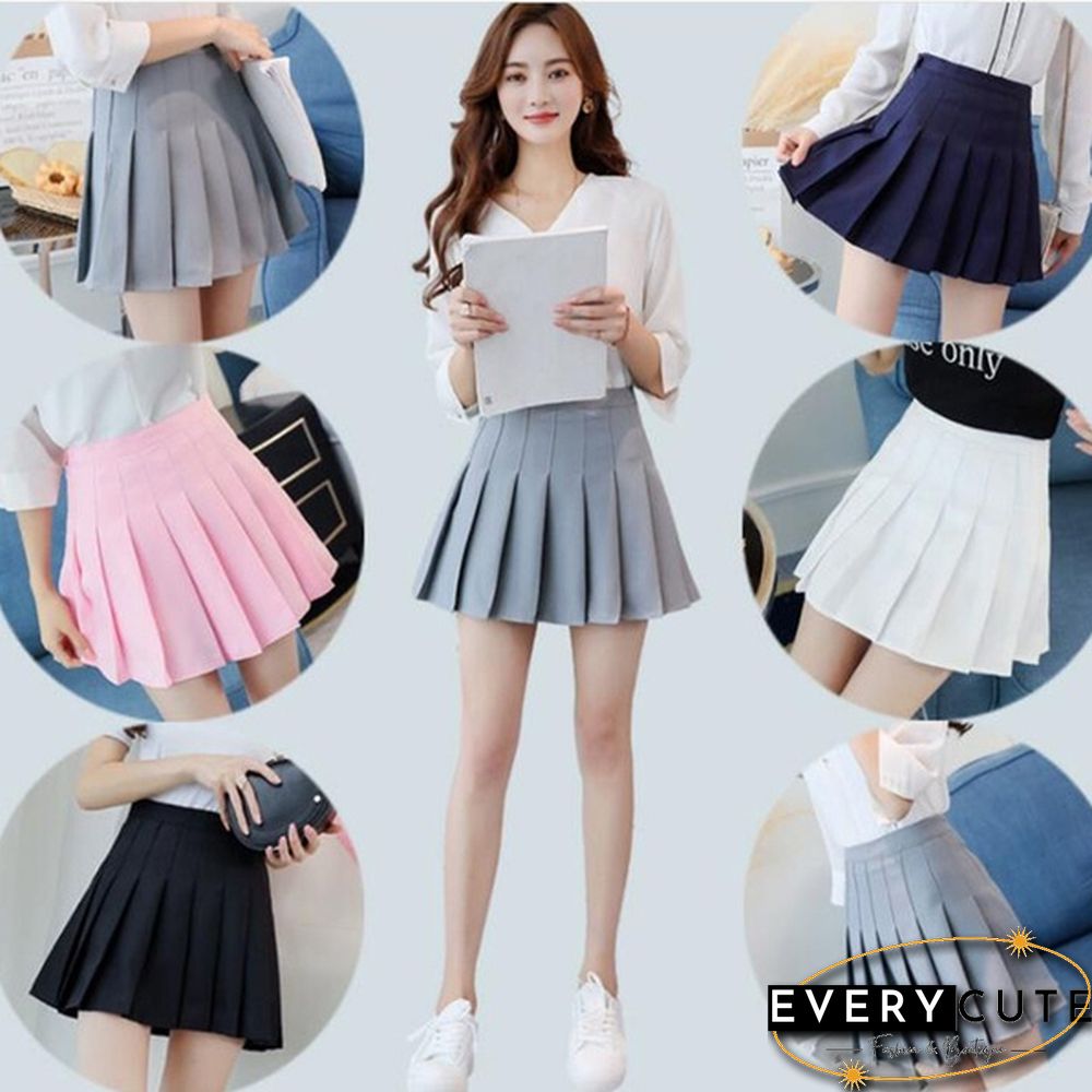 Women Fashion Summer High Waist Pleated Skirt Wind Cosplay Skirt