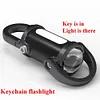COB LED Mini Flashlight Keychain USB Rechargeable Work Light for Camping (Black)