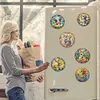 (US Local)6Pcs Acrylic Glass Painting Animals DIY Fridge Stickers for Fridge Whiteboards