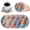[Upgrade]4Pcs Acrylic Special Shape Lion DIY Waterproof Diamond Painting Coaster